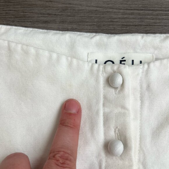 Loeil Square Neck Puff Sleeve Cottagecore Romantic White Cotton Blouse Size S - Picture 5 of 6